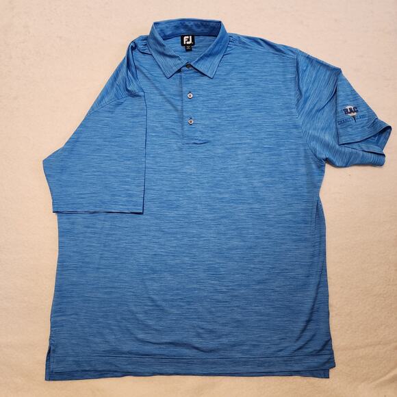 Mens Footjoy Caribbean Blue Short Sleeve Polo Sports Golf Shirt Golf Polo Sz XXL - Picture 7 of 7